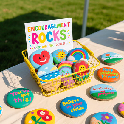 Simetufy 25 Pcs Rocks for Painting, 2"-3" Painting River Rocks, Flat & Smooth Stones to Paint, Hand Picked Natural Stones for Painting, Crafts for Kids & Adults