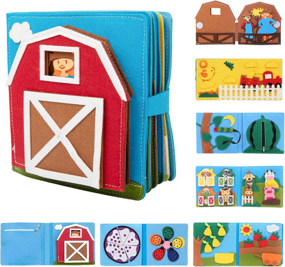 Daily Life of Boys Busy Book for Toddlers,Montessori Busy Books,Preschool Felt Busy Quiet Book Learning Life Skills,House Pretend Play Dress UP Game,Montessori Toys for 3 4 5 Years Autism Sensory