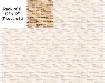 VViViD 11 Sheets Peel and Stick Grey Gloss Faux Ceramic Brick Wall Tiles, Self Adhesive Backsplash 12”x12”, 2mm Thick Kitchen, Bathroom (11 sq. ft.)