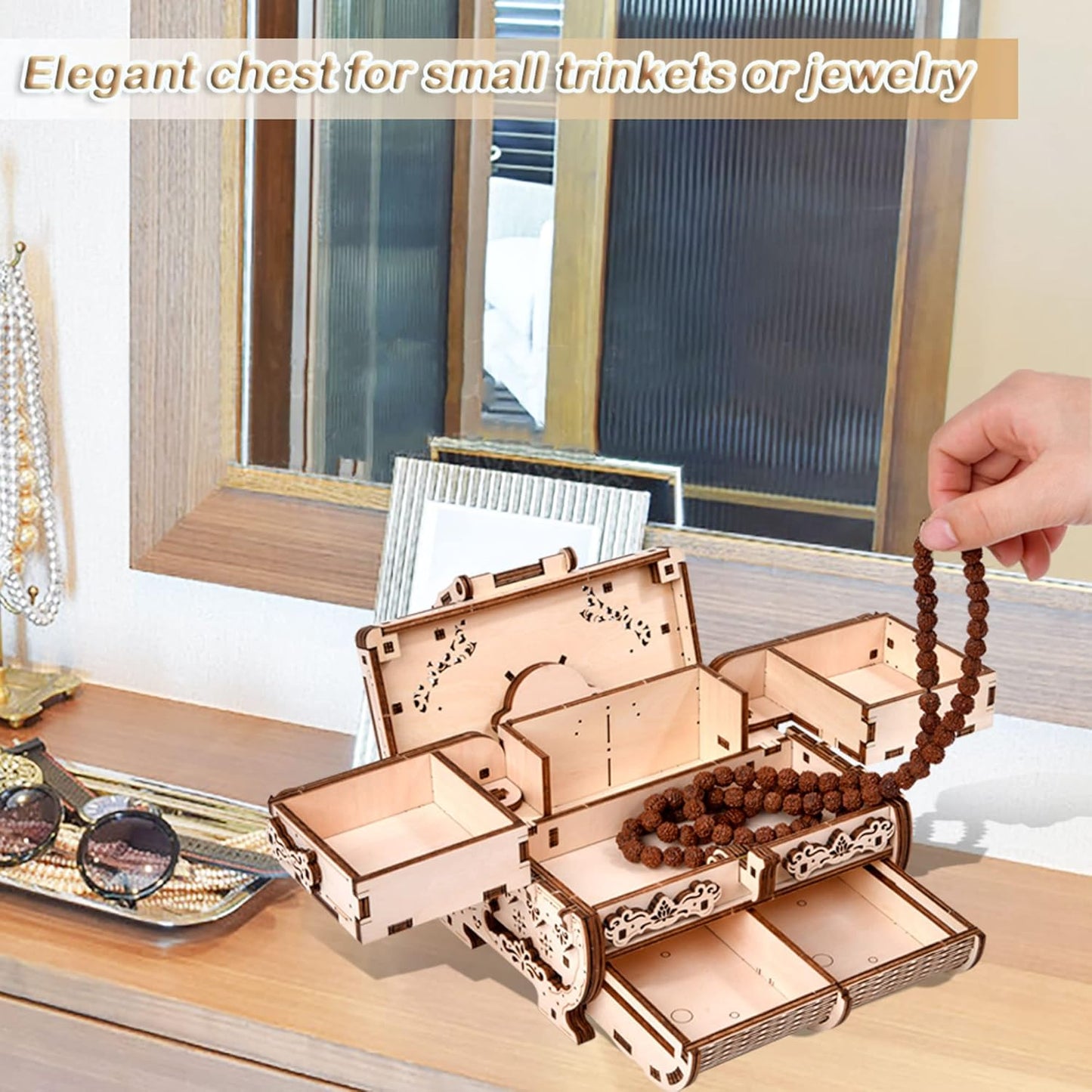 3D Wooden Puzzles Marble Run Chain Kit, Wood Creative Mechanical Puzzles Assembly Model Building Kits to Build for Adults & Kids, DIY Wooden Puzzle Hobbies Toys for Adults &Teens Gifts
