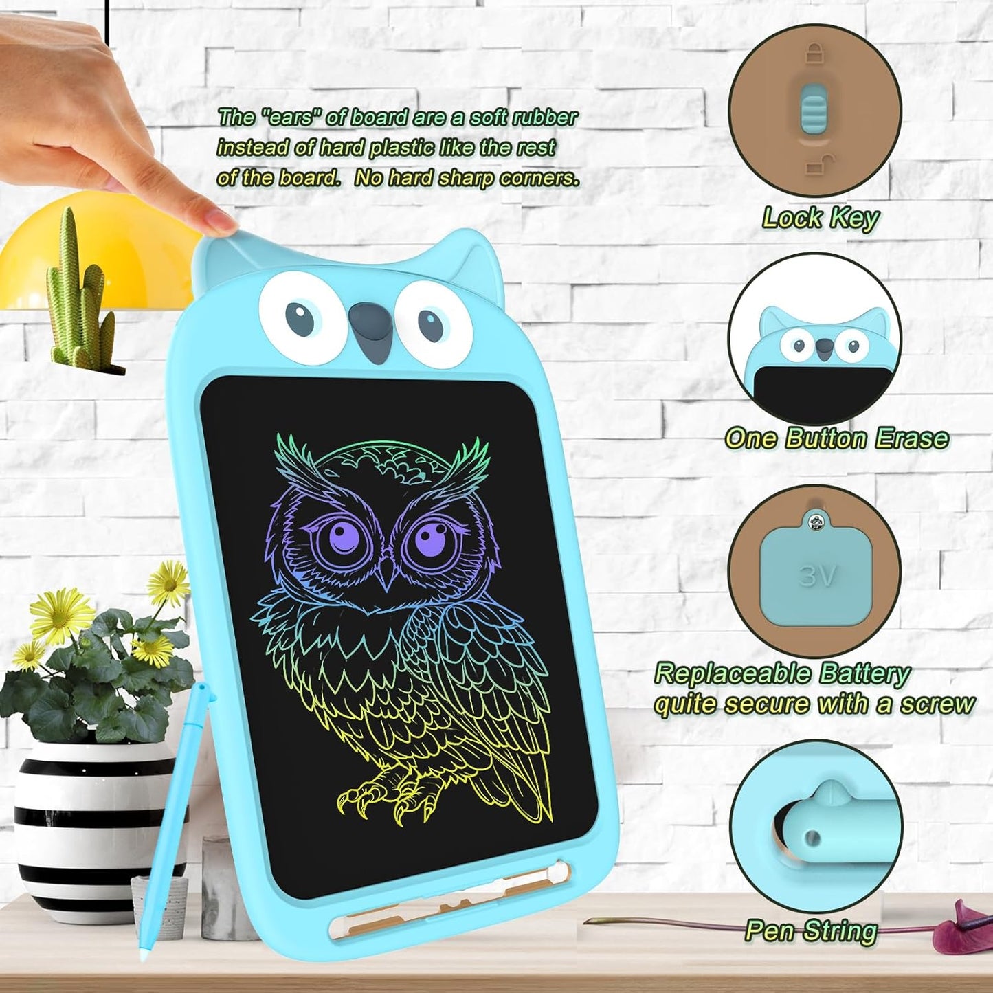 10 Inch LCD Writing Tablet, Erasable Doodle Board Toy, Cute Lion Drawing Pad for Kids Ages 2-6 - Educational Christmas Birthday Gift (Lion)