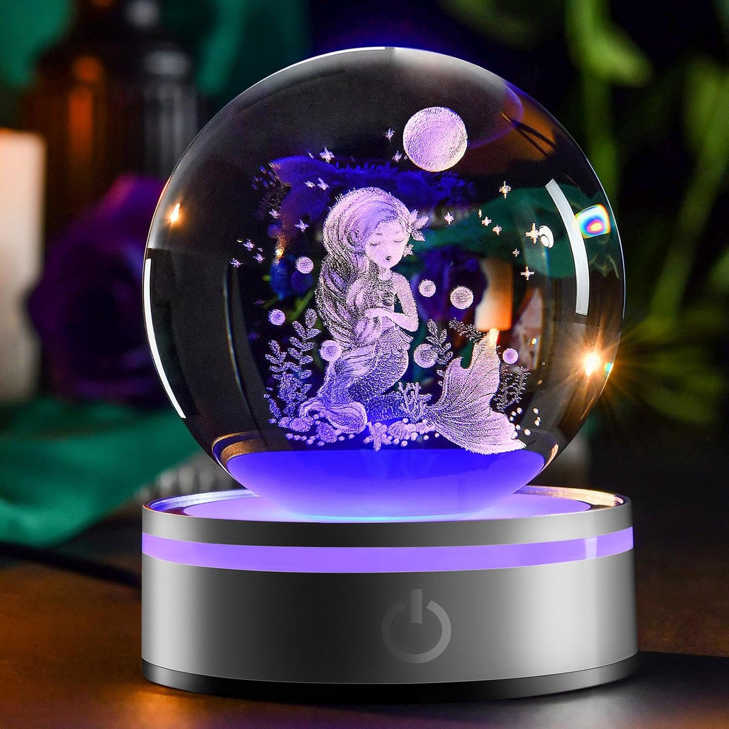 IFOLAINA 3D Solar System Crystal Ball Model Gift Space Astronomy Gift Planets Multicolor Universe Globe Ball Science Astrophysics Gift Night Light Kids Bedroom Adults Gift
