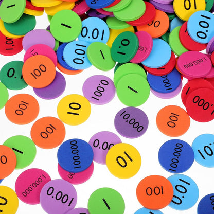 Uonlytech Eva Foam Place Value Counting Chips for Kids Base 10 Math Education Materials for Classroom and Home Learning (Pack of 300)