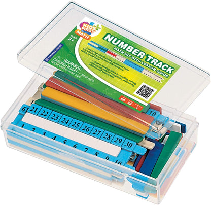 Kids First Math: Number Track Math Kit w/Lesson Guide | Develop Skills in Counting, Sorting, Sequencing, Pattern Recognition & More | Visual Hands-on Math for at-Home or Classroom Learning, Ages 3+