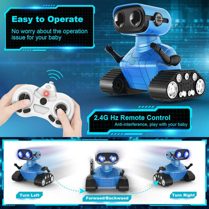 Hamourd Robot Toys for Boys Girls, Emo Robot with Walkie-Talkie Function, Gesture Sensing, Flexible Head & Arms, Programming Motion, Dance Moves, Music, Multi-Mode LED Eye, Toys for Ages