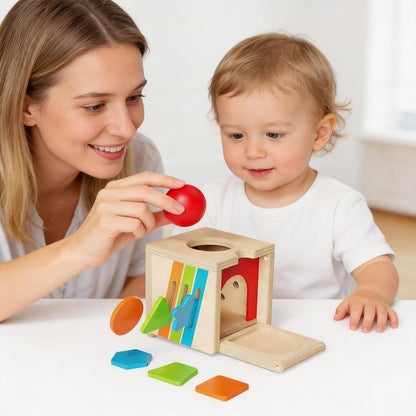 5 in 1 Montessori Activity Toys for 2 3 Year Old Boys and Girls, Wooden Learning Toys with Object Permanence, Bird Feeding Game, Fine Motor Skills, Problem Sloving