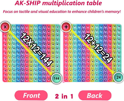 Macaron Multiplication Table Game and Addition Numbers pop Flash Cards Fidget Math Toys, Stress Relief Fidget Learning Game Fidget Math Toys （1 PCS）