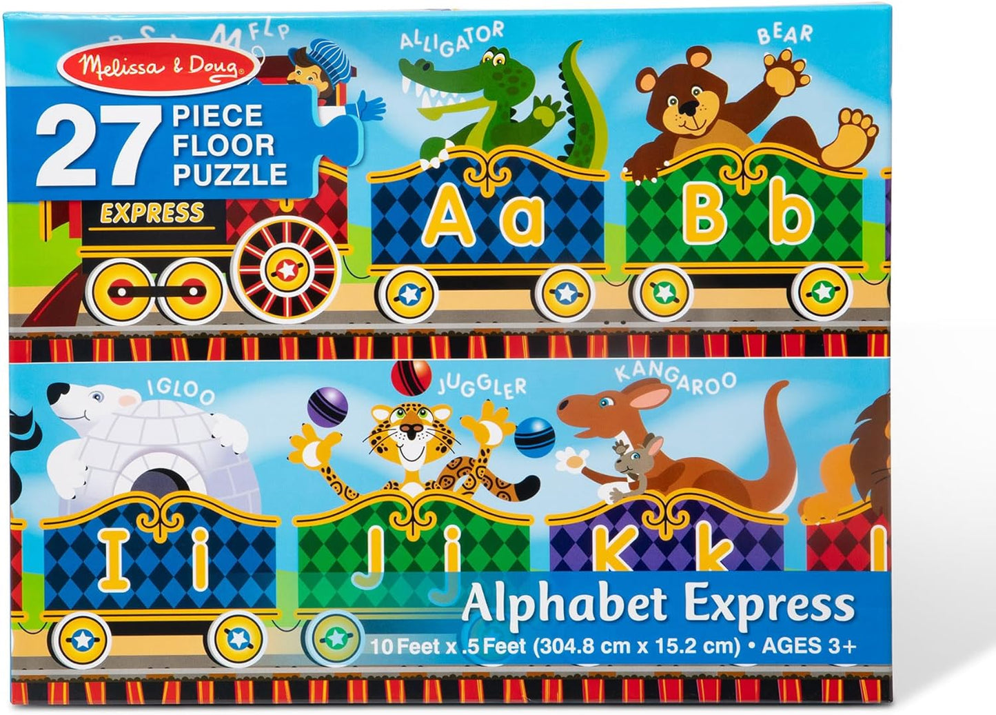 Melissa & Doug Alphabet Express Jumbo Jigsaw Floor Puzzle (27 pcs, 10 feet Long) - FSC Certified