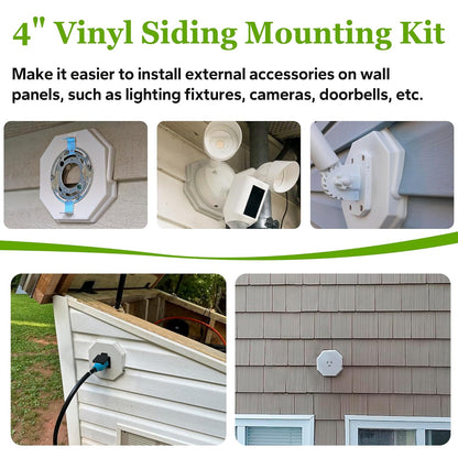 Vinyl Siding Mounting Block, Outdoor Light Siding Mount Kit, White Octagon Mounting Block for 1/2 inch Width Lap and 4 inch to 10 inch Height Sidings