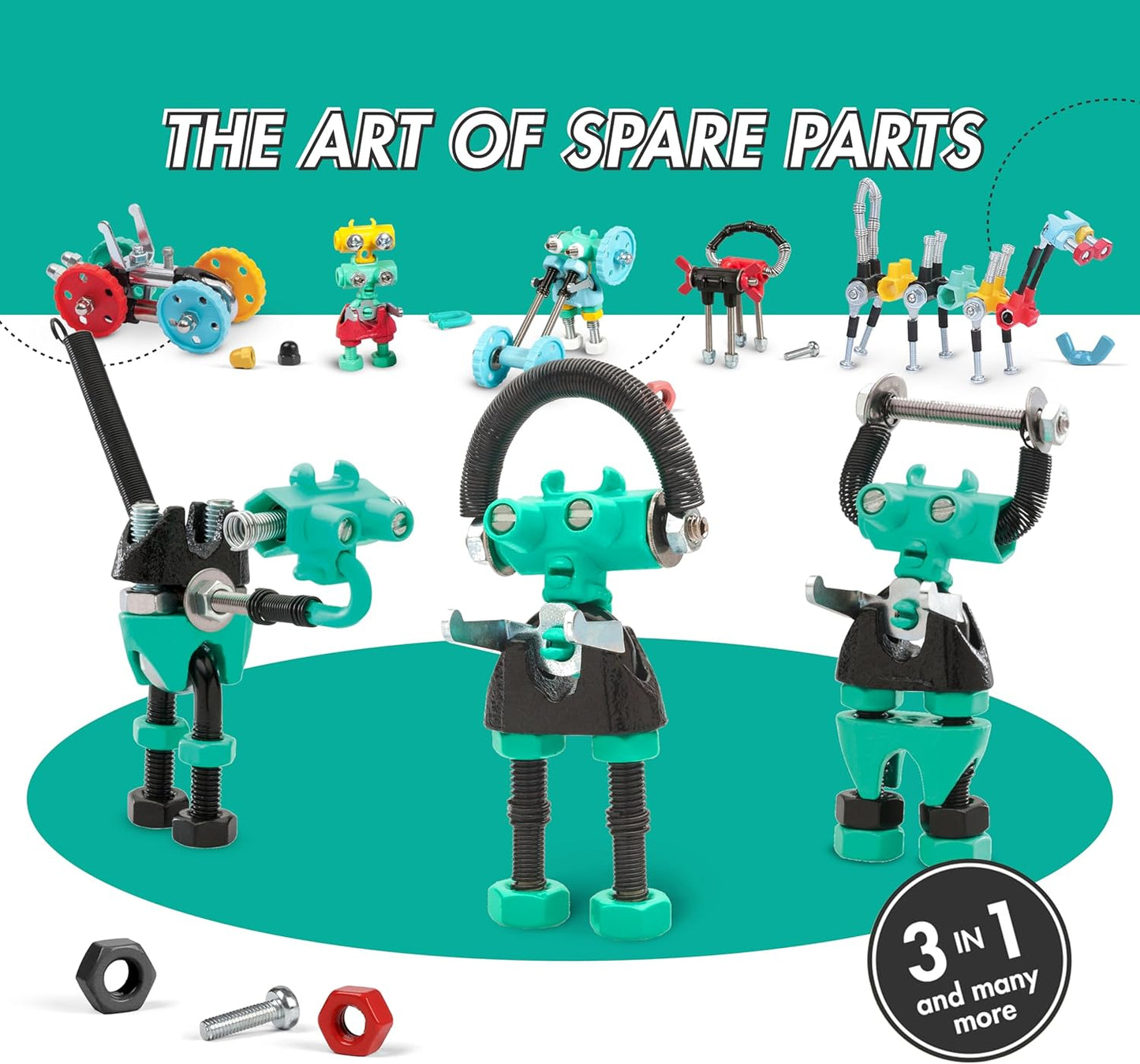 The Off Bits CareBit Build Your Own Robot Toy Construction Set, Educational Gift STEM Activities Learning Kit, Creative Build and Play Model Kit Steam Toys for 6 7 8 9 10+ Year Old Boys & Girls
