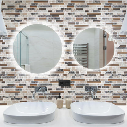Art3d 10-Sheet Heavy-Duty Peel and Stick Backsplash, Waterproof Wall Tiles Stick on Kitchen Backsplash Living Space, Carrara Grey