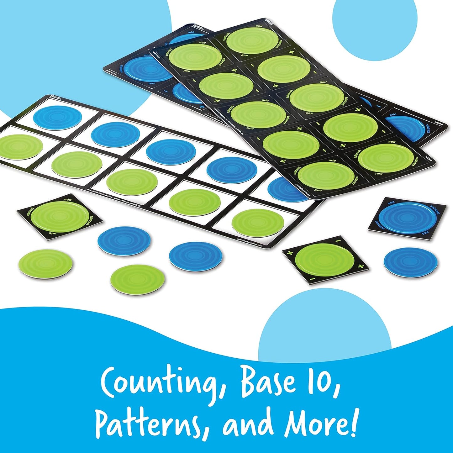 Learning Resources Rainbow Ten-Frames Classroom Set, 140 Pieces - Math Tools for Students Ages 5+, School Supplies and Teacher Resources, Classroom Supplies