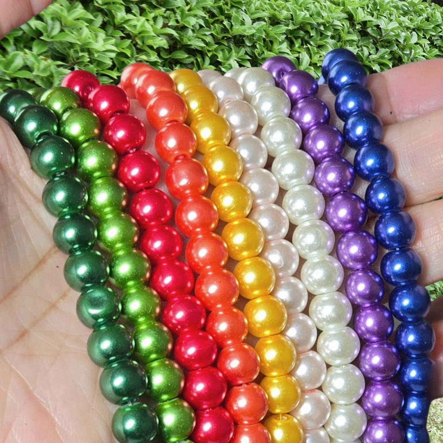 8mm Glass Beads Round Bulk for Bracelet, Glow in Dark Beads, DIY Jewelry Windchime Suncatcher Party Supplies, 300 pcs