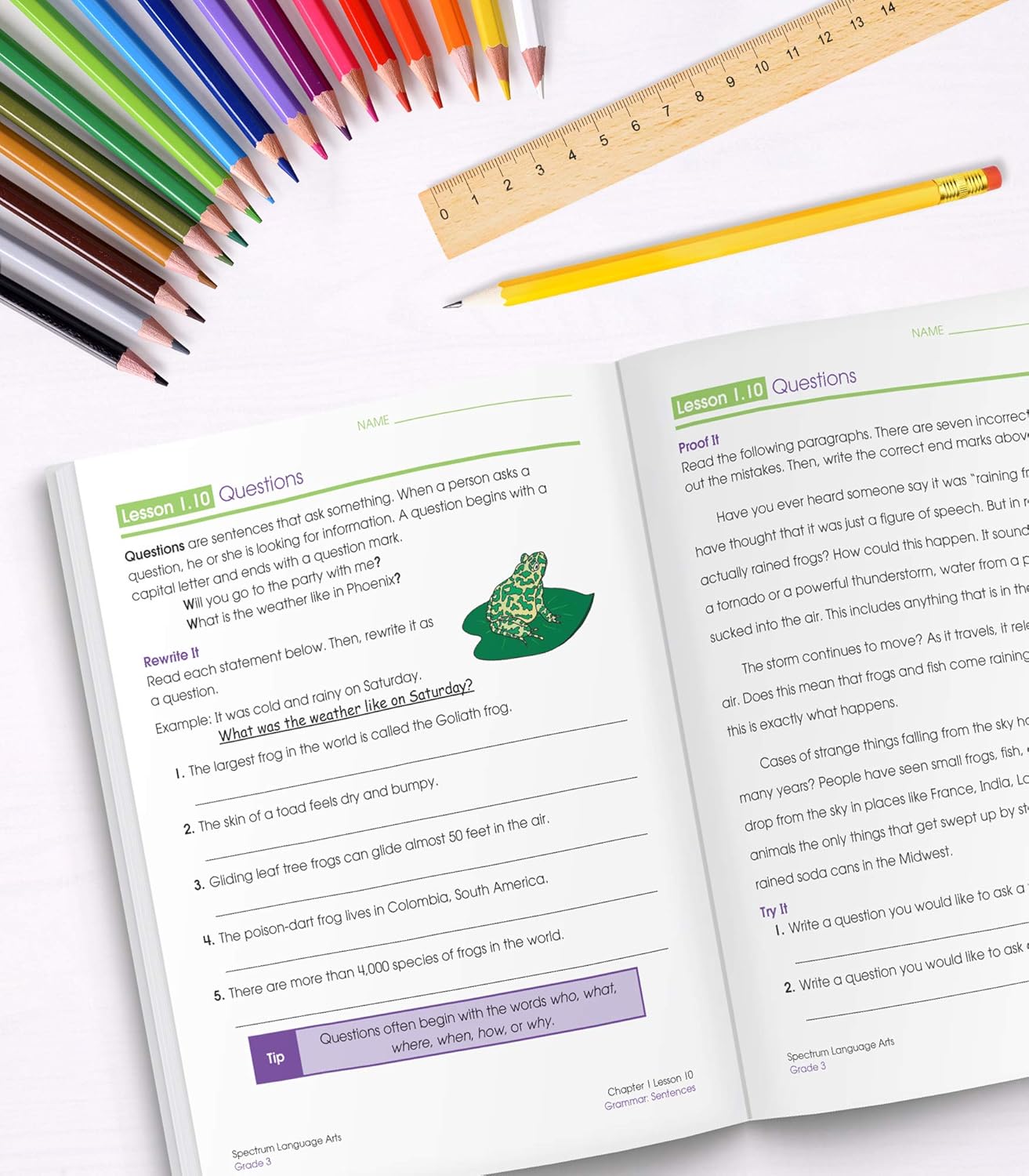 Spectrum Grade 3 Language Arts Workbook, English Grammar, Parts of Speech, Sentence Building Skills, Vocabulary, Punctuation, and More, ELA Classroom or Homeschool Curriculum (Volume 13)