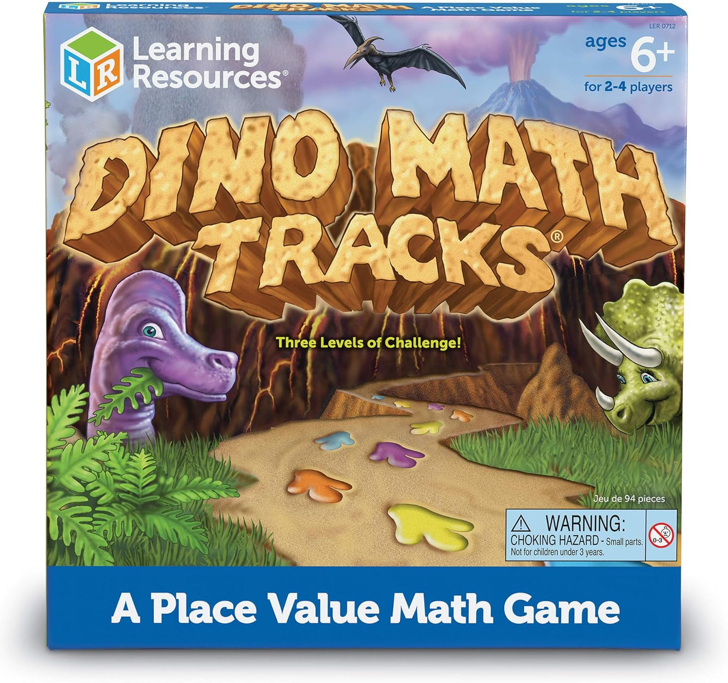 Learning Resources Dino Math Tracks Game - Math Manipulatives, Montessori Board Game, Addition and Subtraction, Counting Literacy Toys, STEM for Kids, Critical Thinking, Gifts for Boys and Girls