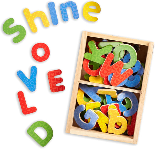 Melissa & Doug Disney Mickey and Friends Wooden Alphabet Magnets - 52 Uppercase and Lowercase Letters