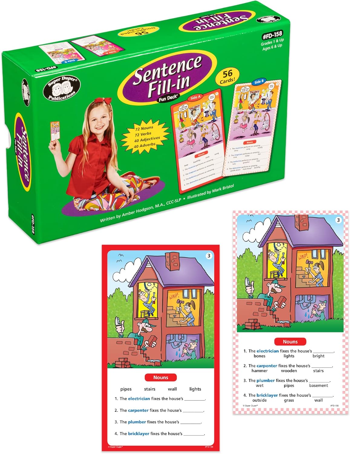 Super Duper Publications | Sentence Fill-in Fun Deck Flash Cards | Educational Learning Resource for Children