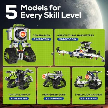 Robot Building Kit with APP/Remote Control STEM Gifts for Boys Age 8-16,Technic Coding Robotic Toys for Kids Birthday, Buildable 5in1 Models with 352+ Pieces
