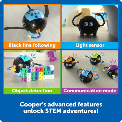 Learning Resources Cooper the STEM Robot, Coding Toy for Kids, Interactive STEM Robot for Classroom, Rechargeable Programming Toy, Ages 5+