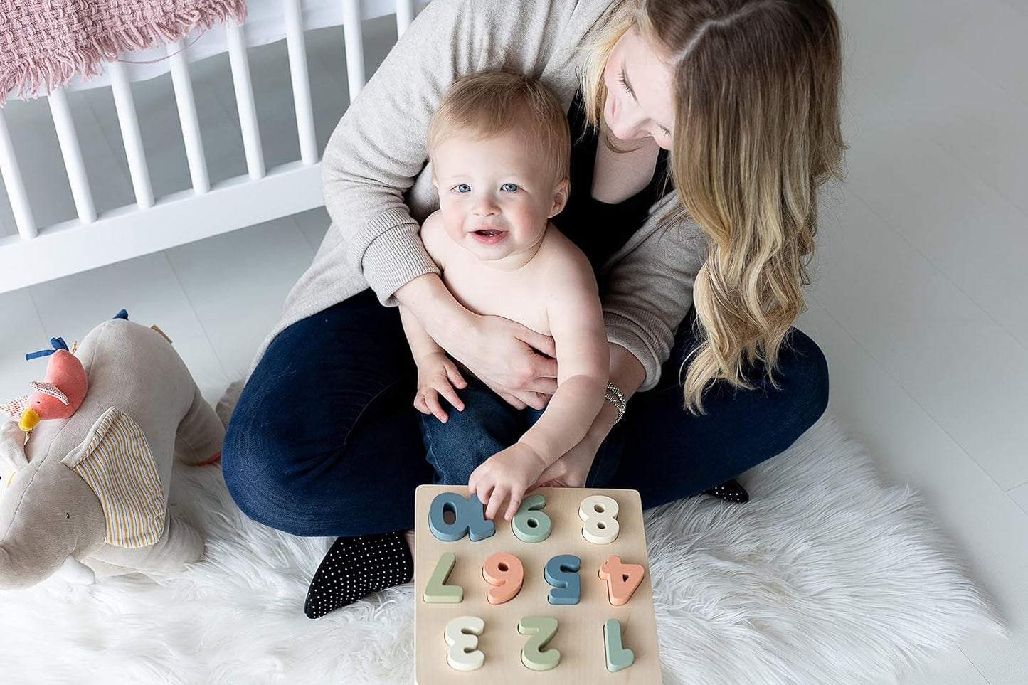 Pearhead Wooden Numbers Puzzle, 1–10 Counting Learning Toy for Toddlers, Montessori Educational Puzzle
