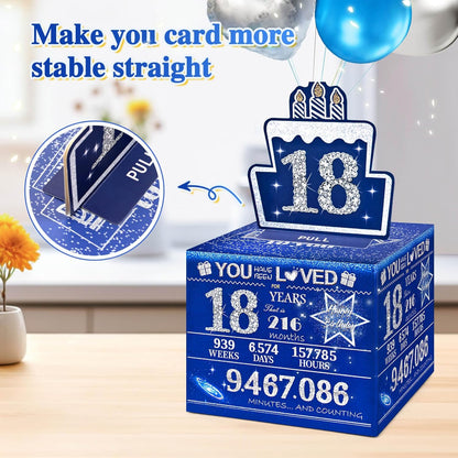 10 Happy Birthday Money Box for Cash Gift, 10th Birthday Decorations for Boys and Girls, Gifts for 10 Year Old Boy, Boy Gift Ideas, Cool Things for Teen -Blue with 100PCS Bags