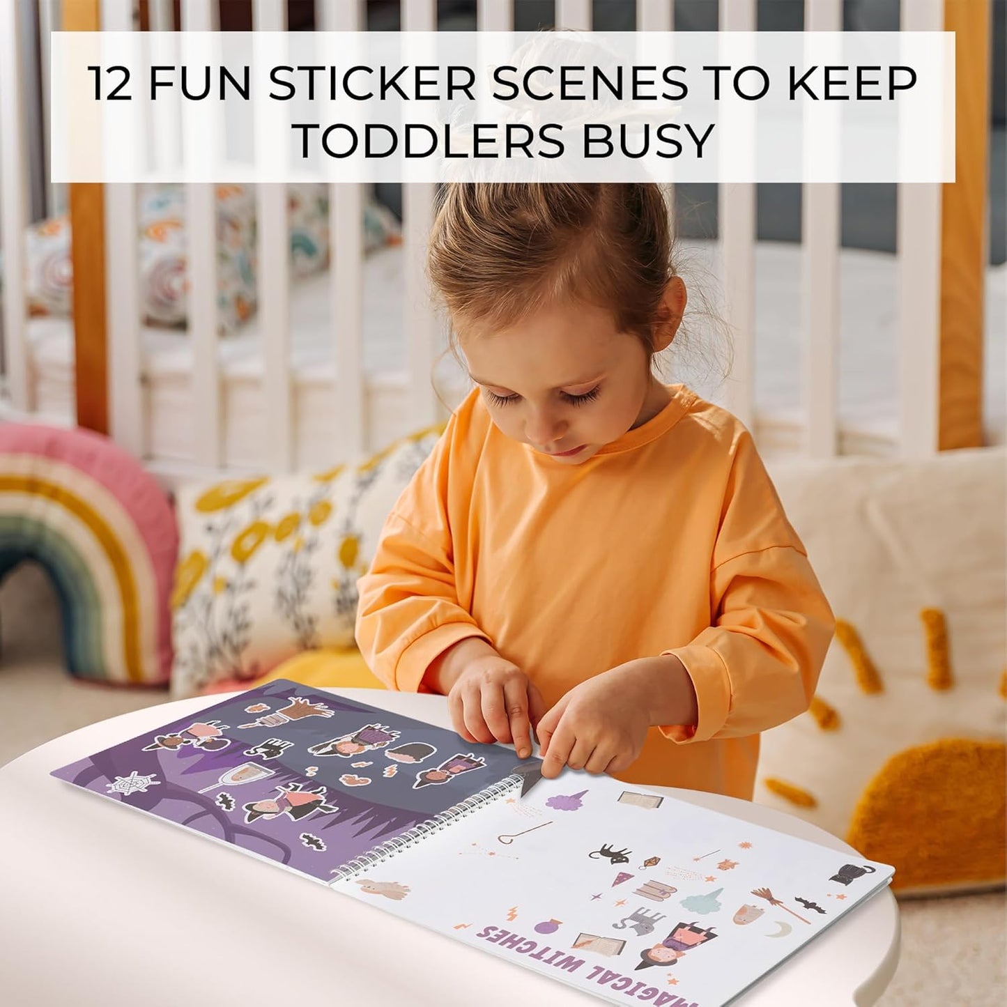 Fun Sticker Book for Toddlers 2-4 Years - Perfect Kids Activity Book with 500+ Beautiful Stickers & 12 Themes for Entertaining Boys & Girls 4-8 While Traveling - Incl. Coloring Pages