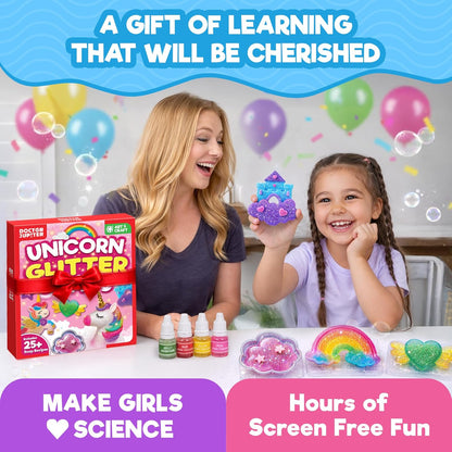 Doctor Jupiter Glam Science, DIY Makeup Craft Kit for Girls Ages 6+ | 50+ Beauty Recipes - Make Your Own Makeup, Perfume, Lip Gloss, Bath Bomb| Birthday Gift Ideas for 6-7-8-9-10-11-12 Year Olds