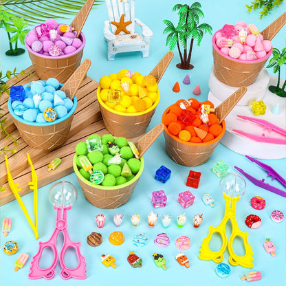 307 Pcs St. Patrick's Day Sensory Bin Filler Shamrock Fine Motor Sensory Bin Items Includes Pom Poms Irish Shamrock St. Patrick's Hat Resin Animals for Counting Sorting Training