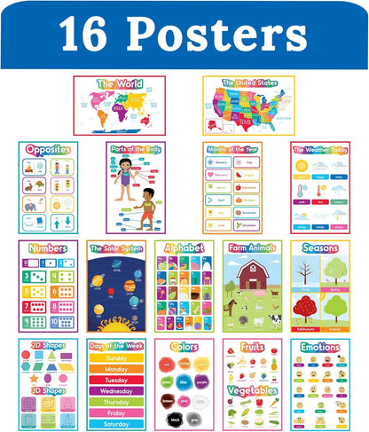 Carson Dellosa 14-Piece Mathematics Strategy Posters, 8.5" x 11" Wall Art Ten Frame, Counting, Number Line, Math Manipulatives, Facts, and More Strategies, Classroom Decor and Teacher Supplies