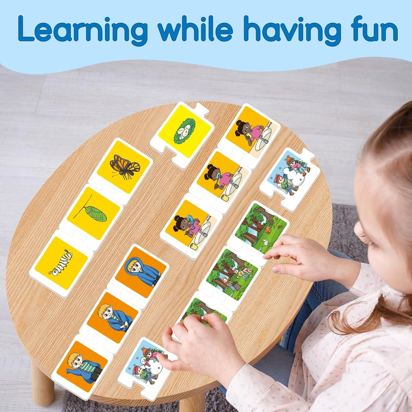 Broytain Sequencing Puzzle Cards,Sequence Game for Kids,Toddler Puzzle,Speech Therapy Toy,Autism Learning Materials,Storytelling,Social Skill,Sentence Building,Learning Activities for 3 4 5 6 Year Old