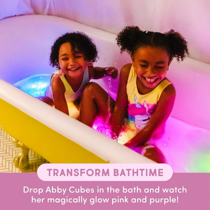 Glo Pals Water Activated Light-Up Sensory Bath Toy Play Jar, 4 Reusable Cubes and Fun Fillers for Bathtime and Sensory Play, Perfect for Kids and Toddlers, Easy As ABC