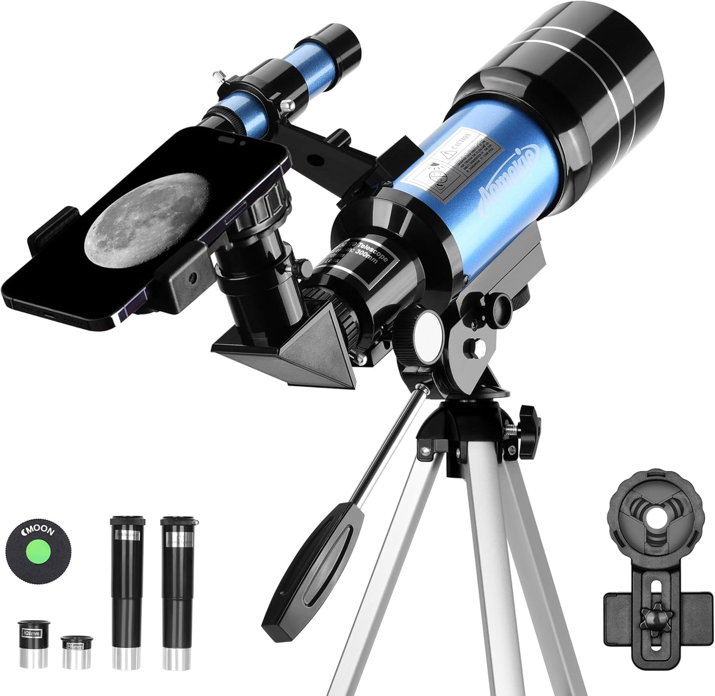 AOMEKIE 40/400 Portable Telescopes with Tabletop Tripod 2 Eyepieces for Kids and Astronomy Beginners with Finderscope and Compass,Space,Gifts(32, x)