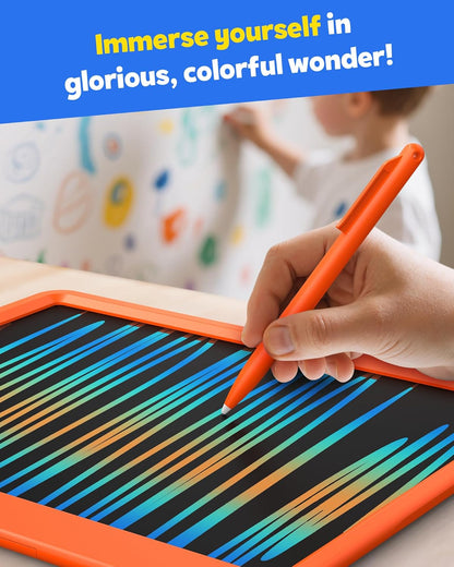 TEKFUN LCD Writing Tablet for Kids, 10-inch Coloring Drawing Pad, Mess Free Doodle Board, Airplane Travel Toys for Boys and Toddlers, Road Trip Essentials, Gifts for 3 4 5 6 7 8 Year Old Girls(Blue)