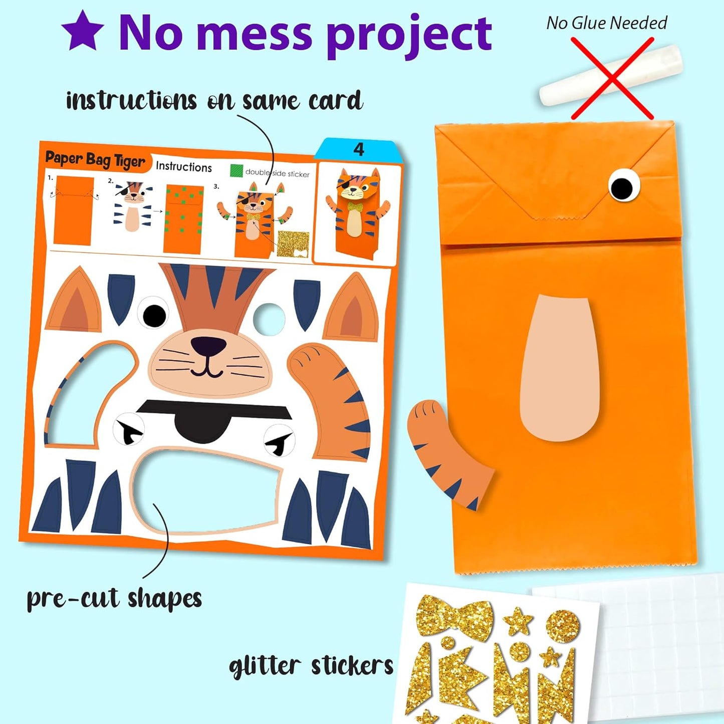 KRAFUN My First Unicorn Bunny Paper Craft Kit for Girls Age 3+, 18 DIY Arts & Crafts Projects, Paper Bags Plates Rolls, Creative Activity Set for Toddlers with Unicorn Bunny Fairy Princess
