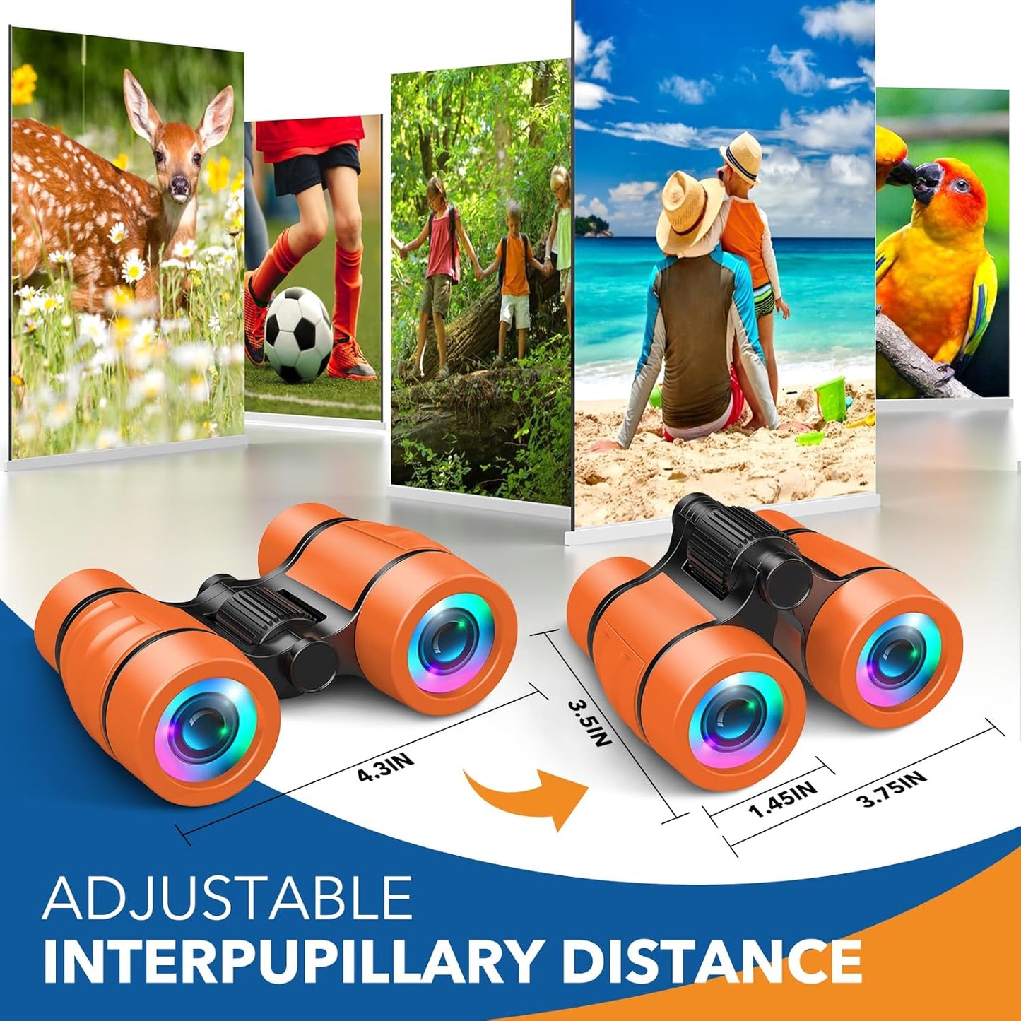 Toys for 3-7 Year Old Boys: LET'S GO! Binoculars for Kids with Bird Watching Manual Easter Birthday Gifts for 4 5 6 7 8 Year Old Boy Girls Outdoor Toy for Kid Ages 5-7 Toddler Camping Telescope