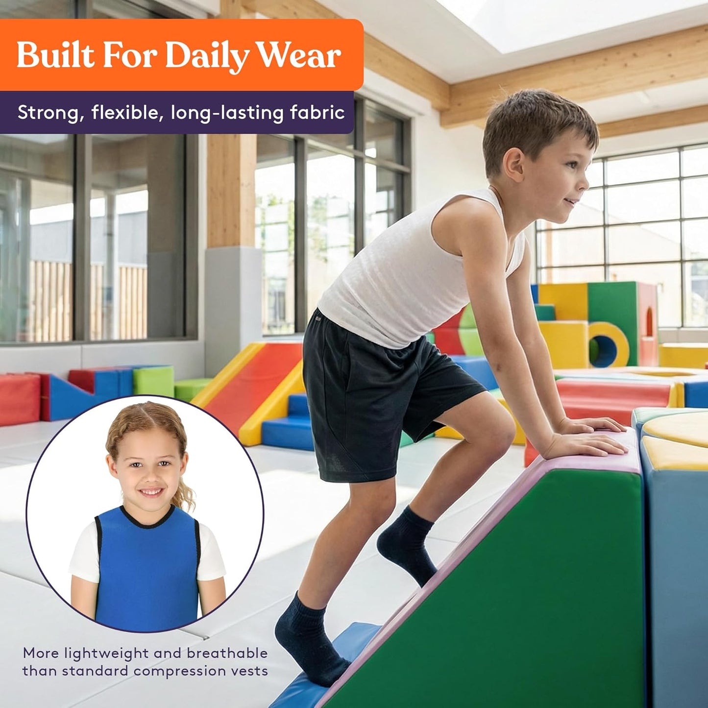 Special Supplies Kids Compression Undershirt – Seamless Deep Pressure Sensory for Focus - Breathable Sensory Shirt