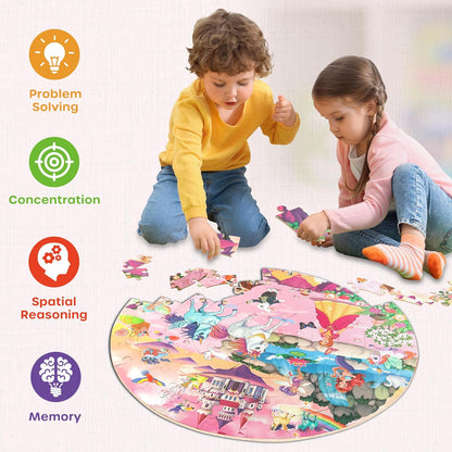 SYNARRY Solar System Floor Puzzles for Kids Ages 4-8, Large 70 Piece Jigsaw Puzzles for Kids Ages 4-6, Space Planet Astronaut Toys Puzzles, Preschool Learning Toys, Easter Basket Stuffers for Boy Girl