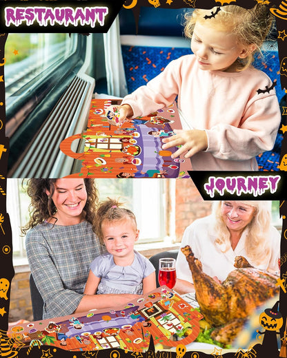 Halloween Sticker Books for Kids, Reusable Sticker Books for Toddlers, Halloween Travel Toys Acticities Crafts Birthday Gifts for Boys Girls Kids