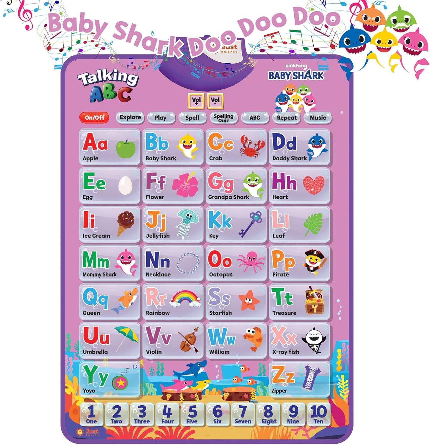 Just Smarty Alphabet Wall Chart for Toddlers 1-3 | ABCs & 123s Kids Learning Toy | Educational Gift for Infant Ages 1 2 3 4 5 | Speech Therapy for Kids 1-3 | Autism Toys for Toddlers 3-4