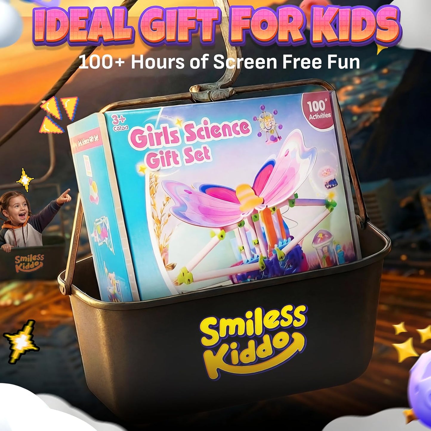 SMILESSKIDDO 100+ Girls Science Kit for Kids Ages 5 6 7 8 10 | STEM Toys for Girl | Birthday Gift Ideas for 5+ Year Old Girls | Learning & Educational Projects with Fun Experiments (8018E)