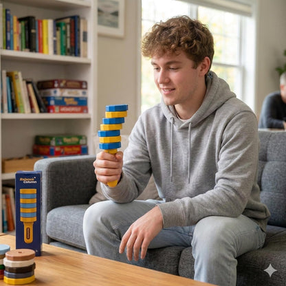 Wooden Balance Column Toy – 360° Swing Balance Stick Game for Teens & Adults 14+, Hand-Eye Coordination & Party Game for Stress Relief, Brain Training & Family Gatherings