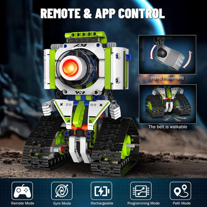 5 in 1 STEM Robot Building Kit with APP Remote Control, 705 PCS Engineering Robot Toys for Kids Age 8-16, Science Coding RC Robotics Kit Birthday Gifts for Boys Girls 6 7 8 9 10 11 12