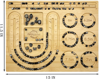 Petoysoso Bead Boards for Jewelry Making, Bamboo Beading Board for Bracelet & Necklace, Jewelry Making Supplies,Bead Tray Supplies