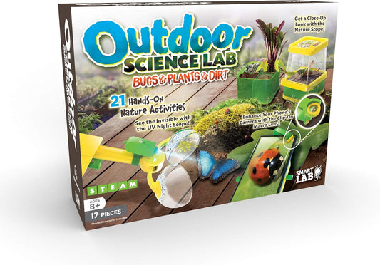SmartLab Toys Outdoor Science Lab Bugs, Dirt, & Plants with 24 Hands On Nature Activities Science Kit.