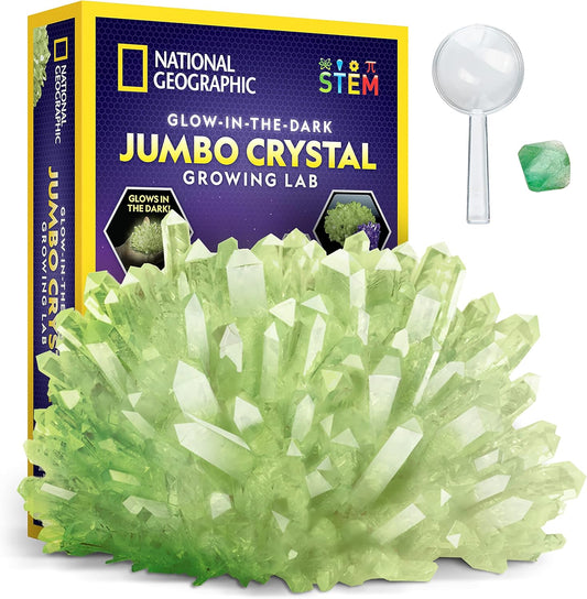 National Geographic Crystal Growing Kit - 3 Vibrant Colored Crystals to Grow with Light-Up Display Stand, Science Toy for Girls and Boys Ages 8-12, Includes 3 Gems, Cool STEM Gift (Amazon Exclusive)