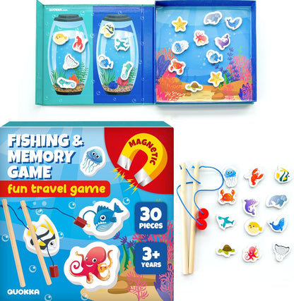QUOKKA Magnetic Puzzles for Kids Ages 4-6 – Magnetic Fractions Learning Set for Kids 6-12 – Math Games for Homeschooling, Classrooms & Travel – 110 Magnets, 12 Task Pages, Marker – Toddler Travel Toys