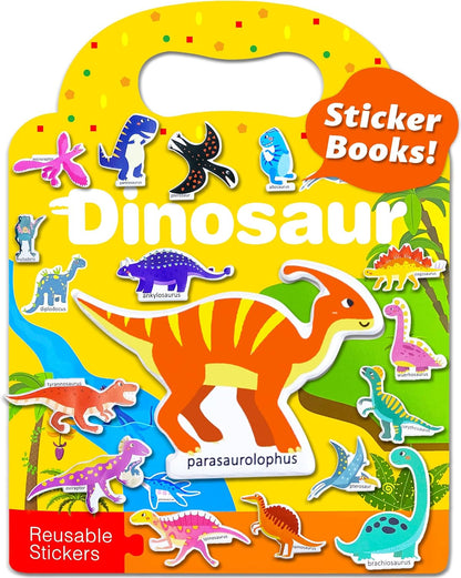 Benresive Reusable Sticker Book for Toddlers, Stickers for Kids, Travel Toys for Arts & Crafts Activities, Birthday Gift for Boys & Girls, Animals Dinosaurs Insects Themes