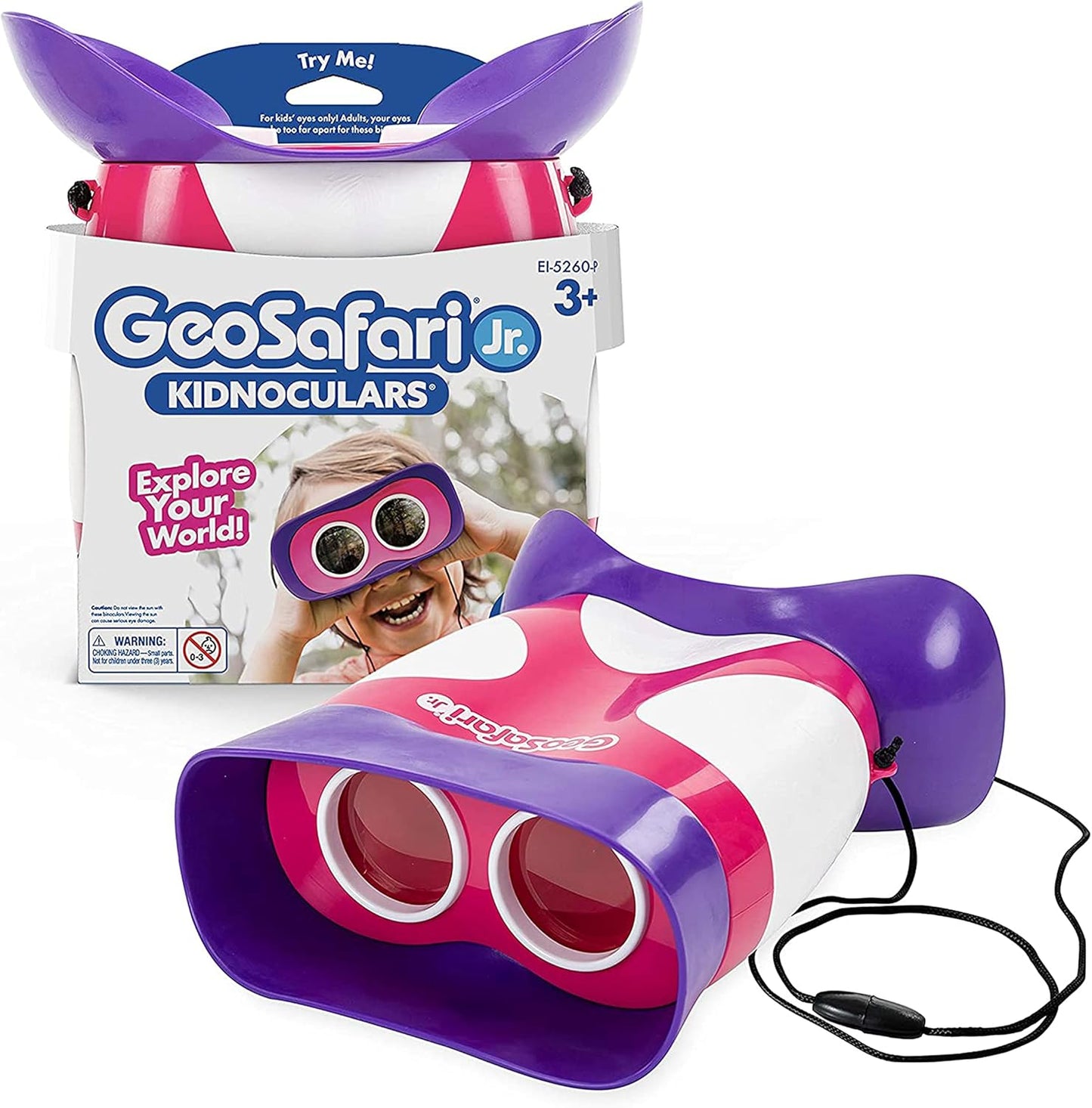 Educational Insights GeoSafari Kidnoculars - Toy Binoculars for Kids, Outdoor Toys for Kids Ages 4-8, Toddler Camping and Nature Toys, Lightweight Binoculars with Neck Strap, Bird Watching Gear