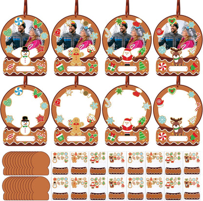 Barydat 24 Set Winter Picture Frame Craft Kits Paper Snow Globe Crafts for Kids Bulk Christmas Tree Ornament DIY Winter Photo Frame Crafts for Home Classroom Activities Party Decoration
