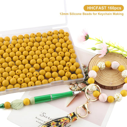 65Pcs 19mm Silicone Beads for Keychain Making Bracelet Necklace, Bulk Round Silicone Beads for Pens（Christmas Green） - Colors A